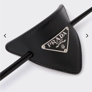 Prada Hair Clip- black leather; like new